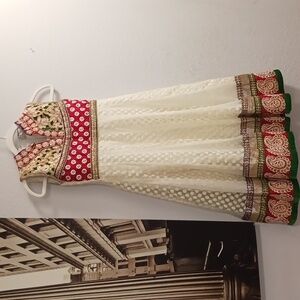 Charming Kids Dress in Cream and Red